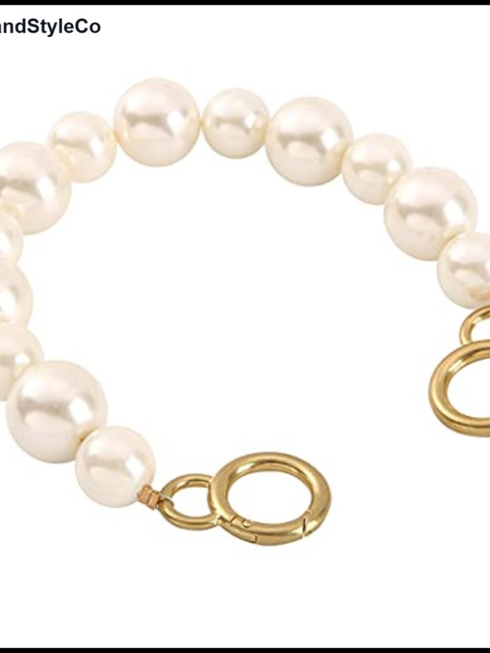 Imitation Pearl Bead Purse Handle Strap Bag Charm Chain Replacement